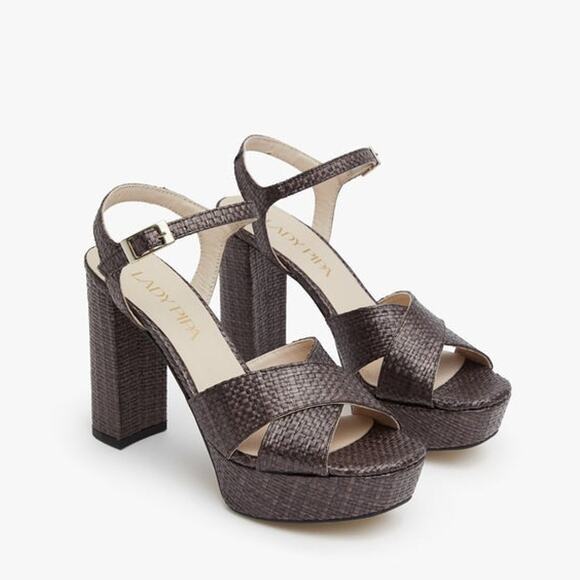 Lady Pipa Camila Raffia Sandals Brown - 39/US 8.5 - Picture 1 of 5